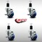 Service Caster 3'' SS Blue Poly Swivel 1-1/2'' Expanding Stem Caster Set with Brake, 4PK SCC-SSEX20S314-PPUB-BLUE-TLB-112-4 - alternate 4